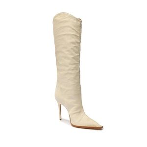 Schutz Maryana Welt Wild Boot Size 9.5 Off White Calf Hair